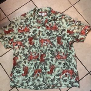 Oh navy casual button down short sleeve